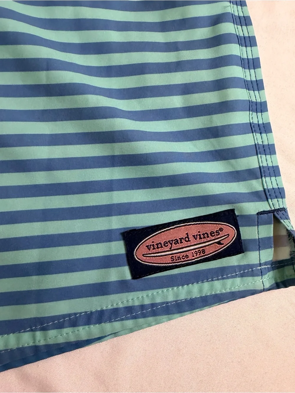 Vineyard Vines Boys‎ Chappy Swim Trunks Blue Stripe Size Medium (12-14)